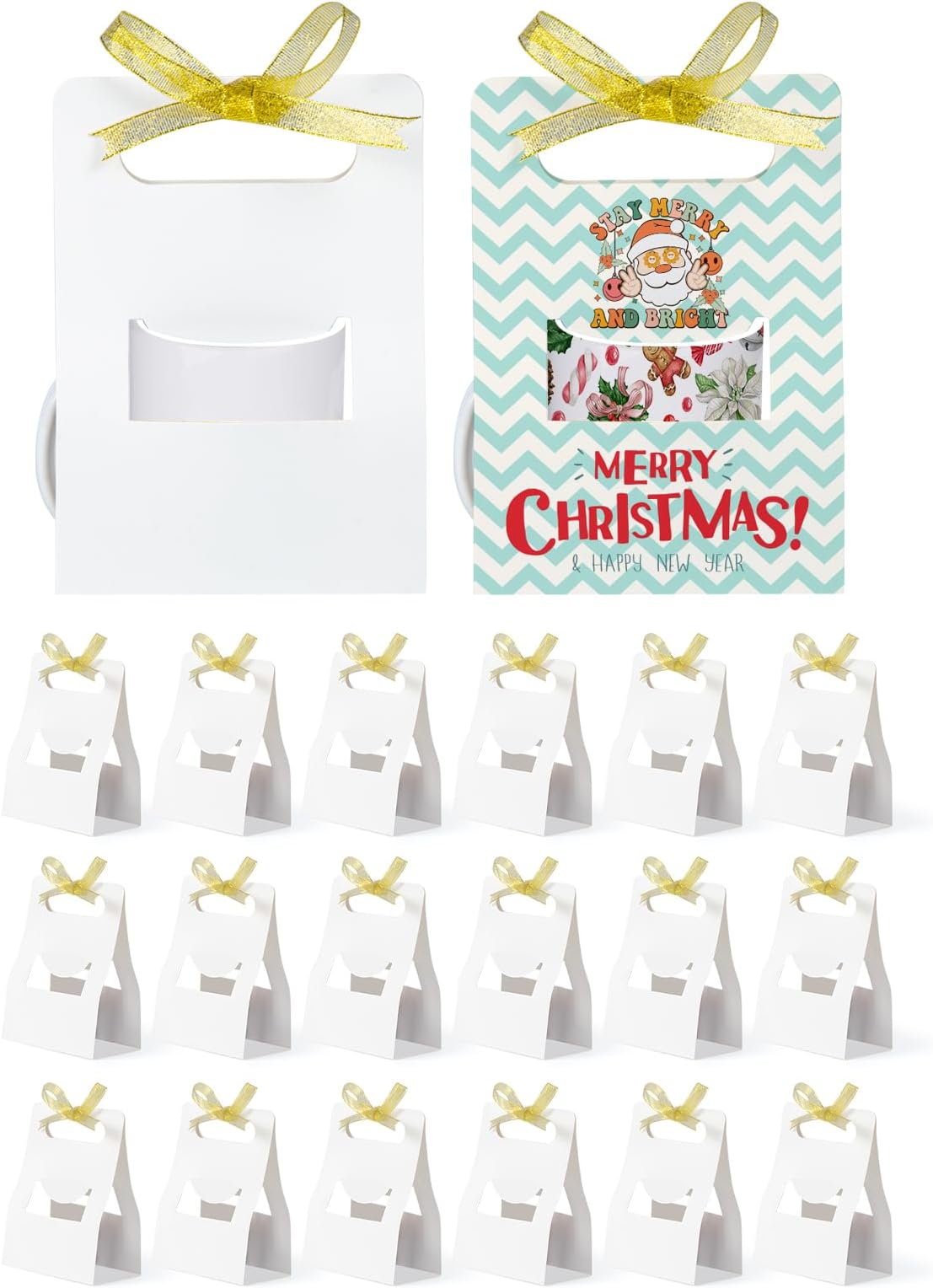 PYD Life 20 Pack 11 OZ Sublimation Mugs Blanks Gift Boxes Bulk Matte White 5.5" x 3.3" x 7.7" with Golden Ribbon for Heat Press Transfer