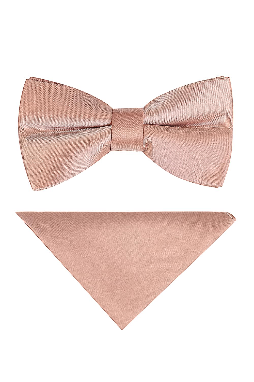 Jenson Samuel pastel pretied bow tie wedding paisley pocket square set (Rose Gold)