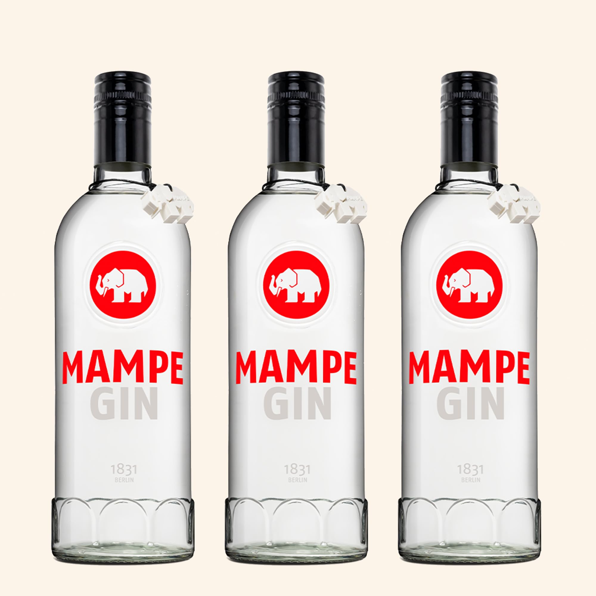 Mampe Berlin Gin | 3er Set | Klassischer Dry Gin | 3×0,7 l | 40% Vol.