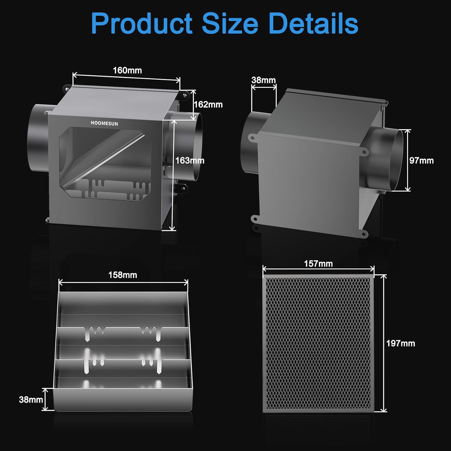 Upgrade Indoor Dryer Duct Lint Trap Kit, Dryer Lint Catcher with Stainless Steel Mesh & 4in - 8FT Dryer Vent Hose, Water Drawer, Secondary Lint Trap for Gas or Electric Clothes Dryers