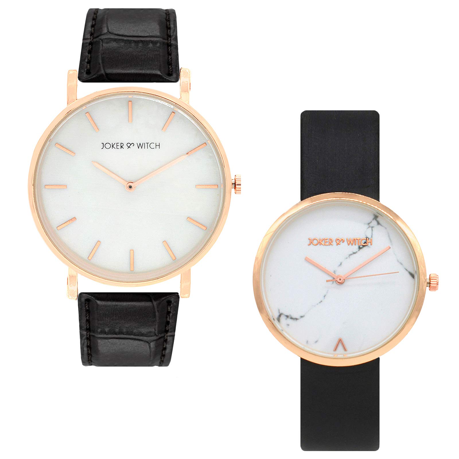 Joker & Witch Stainless Steel Sebastian And Mia Couple Analogue Watches, White Dial, Black Band (B08KQ7F3GH) Amazon Price History, Amazon Price Tracker