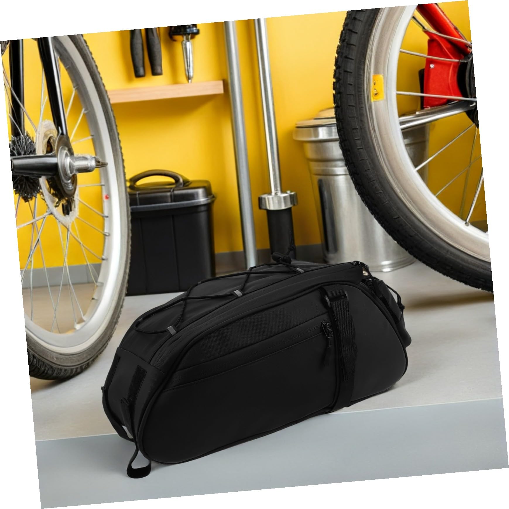 BESPORTBLE Borsa da Telaio per Bicicletta per Portapacchi Posteriore per Attrezzatura da Ciclismo per Dispositivi Elettronici per Viaggio Nera Adatta per Città e Fuoristrada