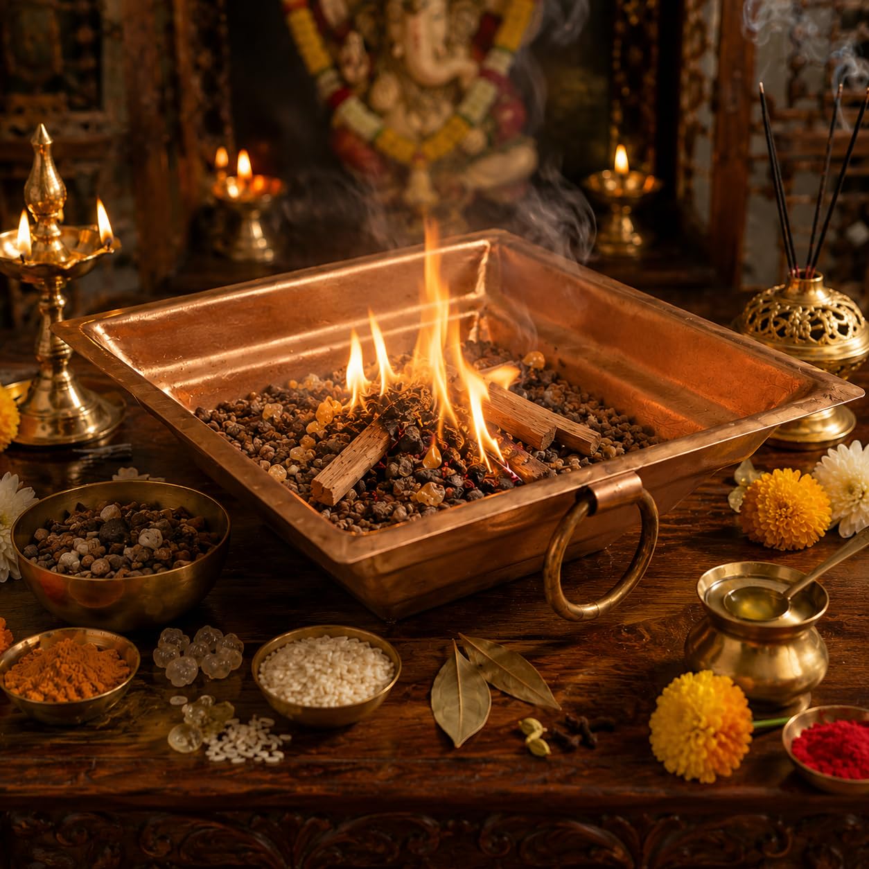 IBA Indianbeautifulart Special Authentic Traditional Indian Style Copper Hawan Kund Agnihotra Ideal Pooja Accessory Ritual Part