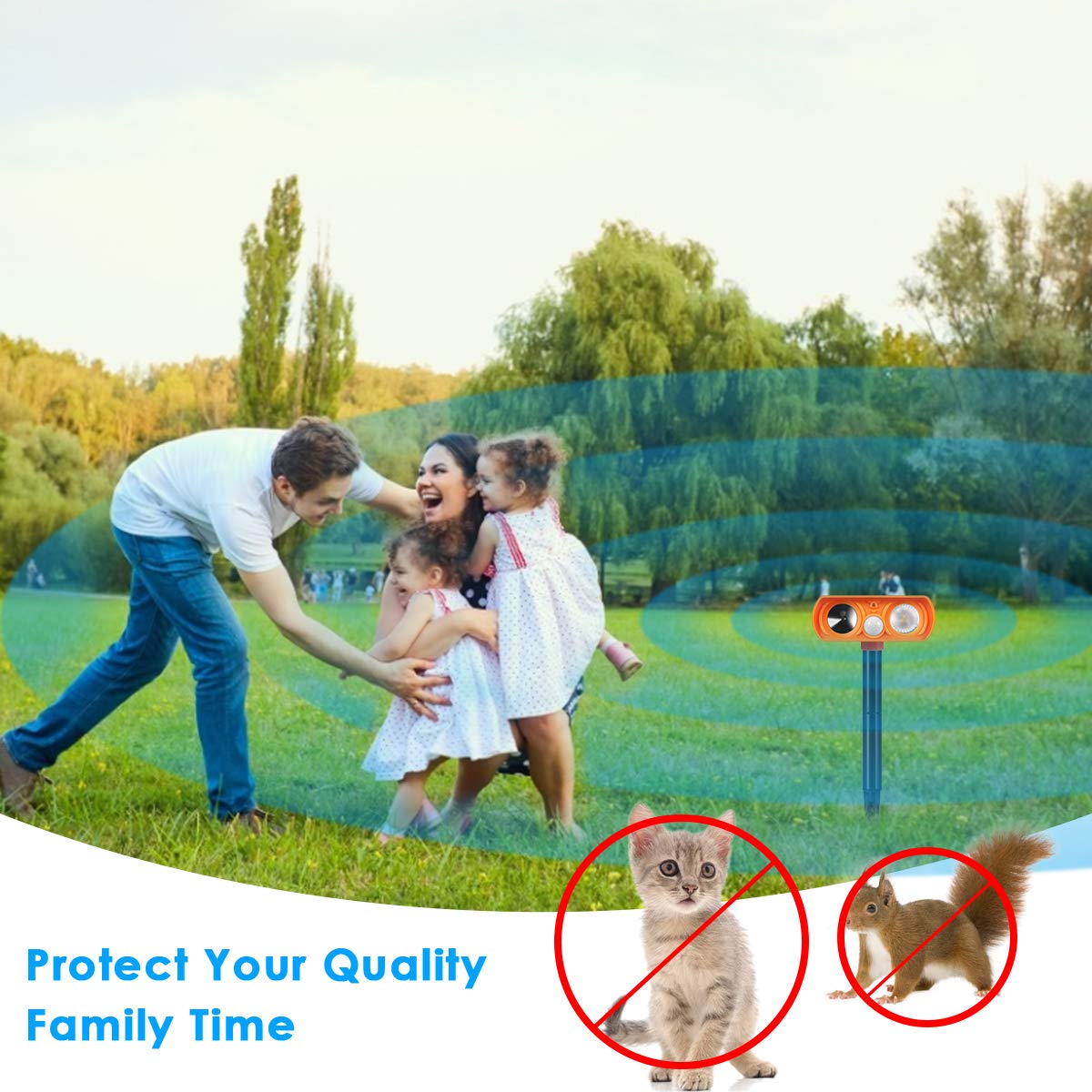 Buy Luckkya Ultrasonic Dog Chaser,Orange Animal Deterrent with Motion