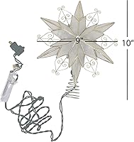 Vista 5 de Estrella de Capiz de 6 puntas y 10 luces de Kurt Adler para árbol de Navidad