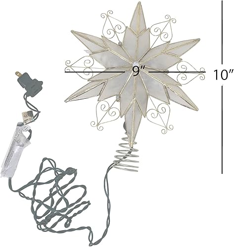 Miniatura 5 de Estrella de Capiz de 6 puntas y 10 luces de Kurt Adler para árbol de Navidad