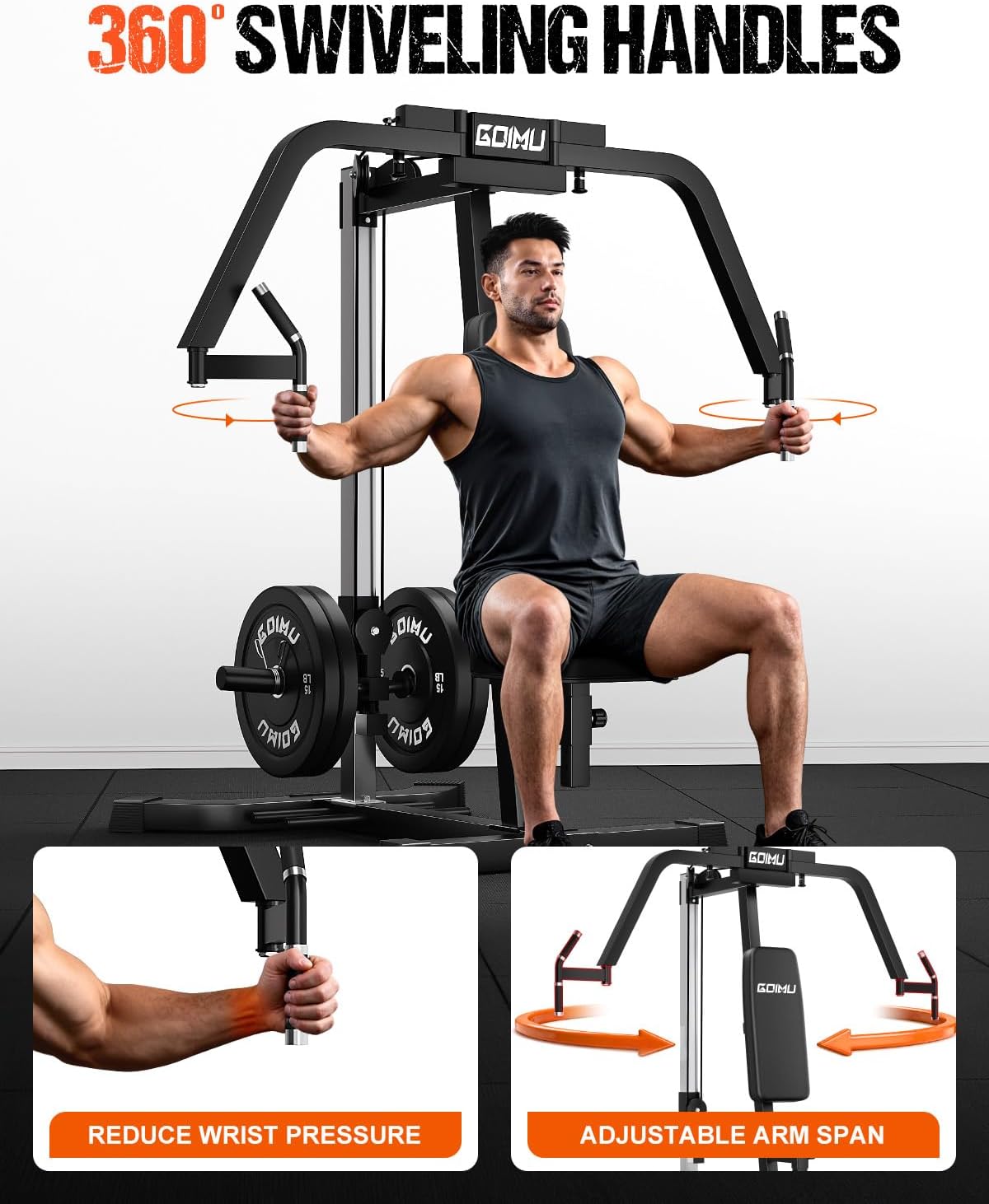 Chest Fly Machine, CF01 PEC Fly and Reverse Delt Machine, Adjustable Upper Body Workout Equipment for Pectoral and Rear Deltoid, Chest Machine with Band Pegs for Home Gym