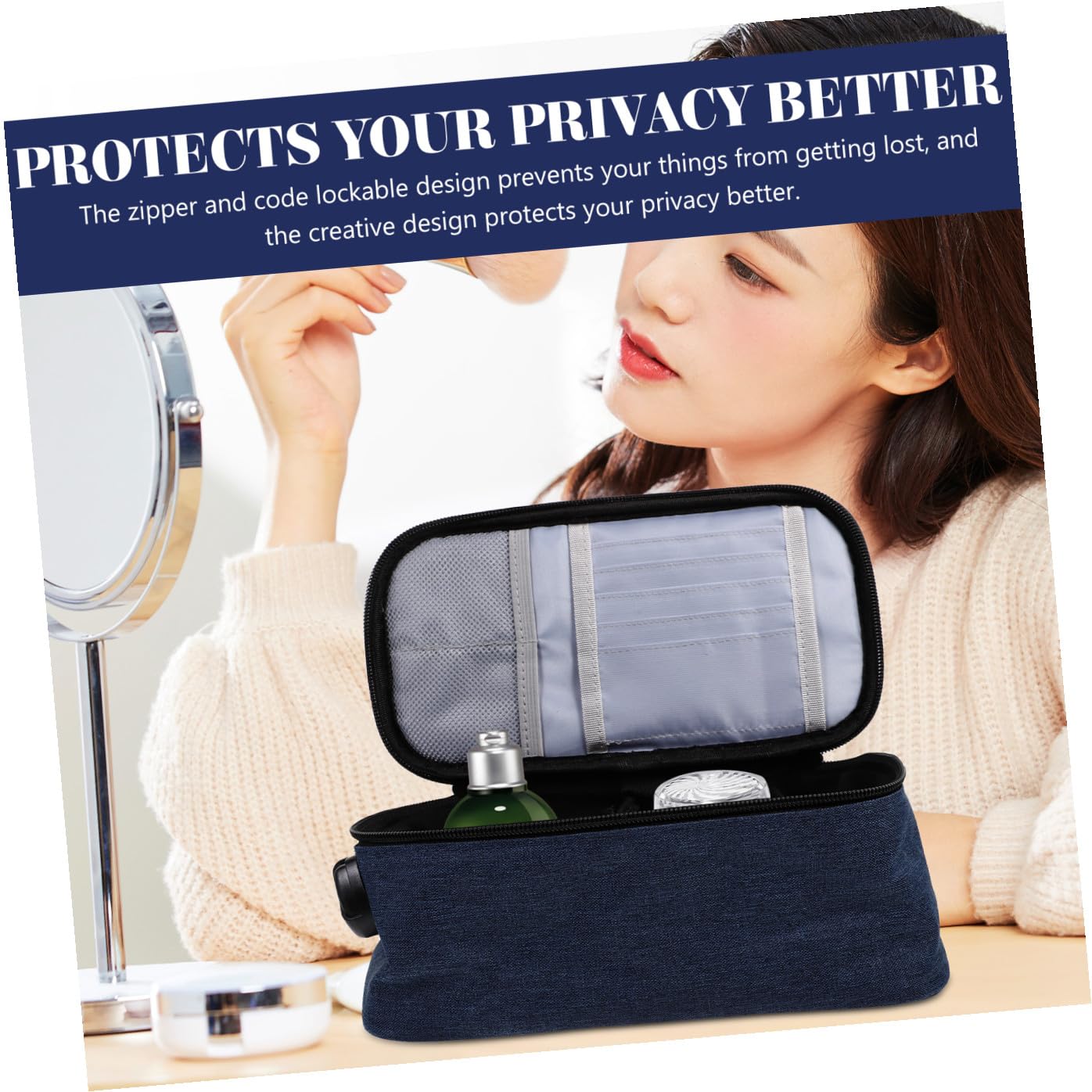 Anneome Borsa da Toeletta Multi-scomparto Custodia per Cosmetici da Viaggio Borsa per Trucco Portatile Cerniera Organizzazione Articoli da Toeletta