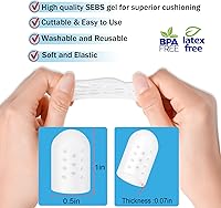 Vista 6 de Protector de Dedo Meñique, (20 piezas) Puntada Transpirable, Funda de Gel para Dedos, Cubiertas para Dedos Ideales para Ampollas, Callos, Dedos