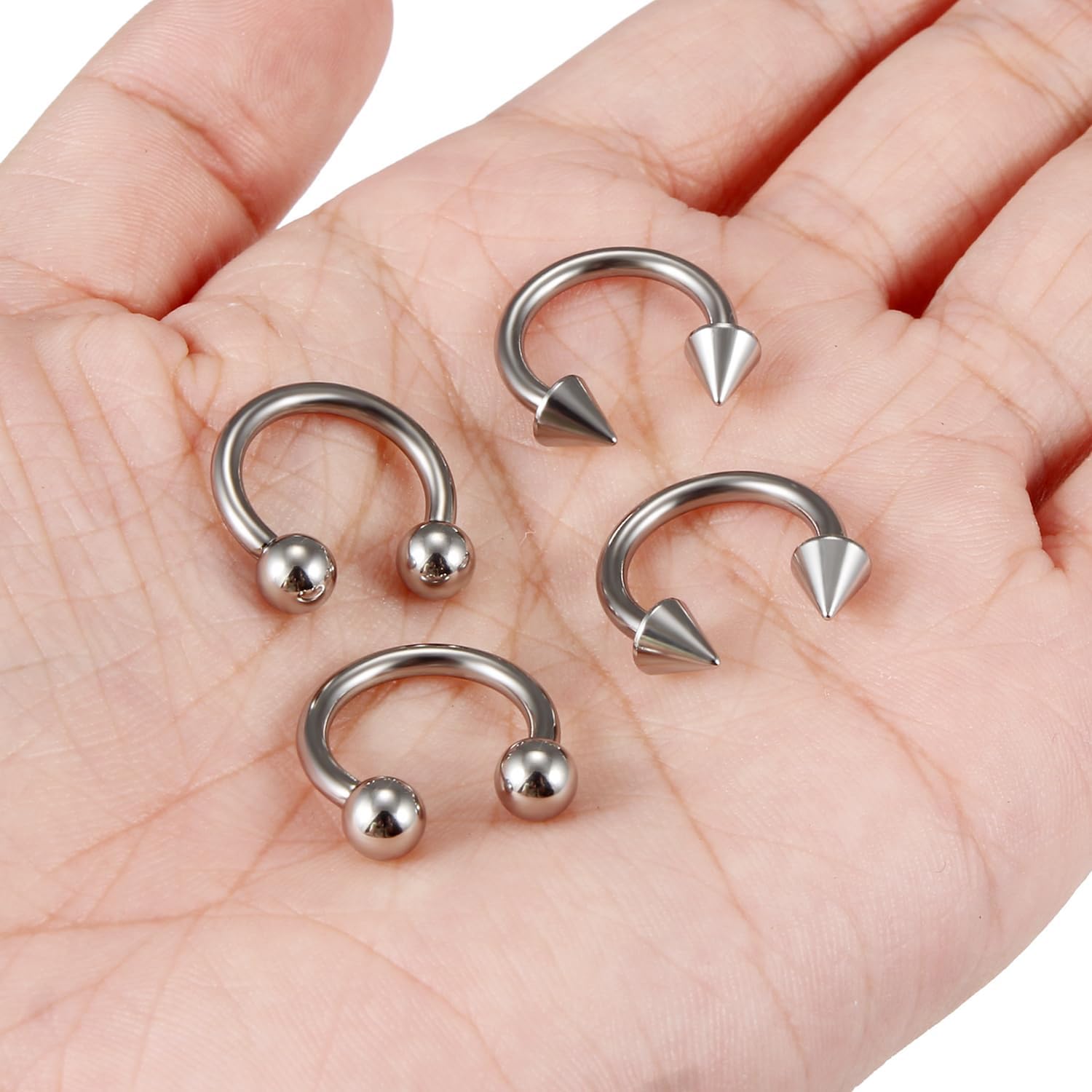 2G 4G 6G 8G 10G 12G 14G 16G Circular Horseshoe Barbell Septum Rings Surgical Steel Heavy Gauges Earrings Stretching Kit Pierced Body Jewelry for Women Men 12mm 16mm