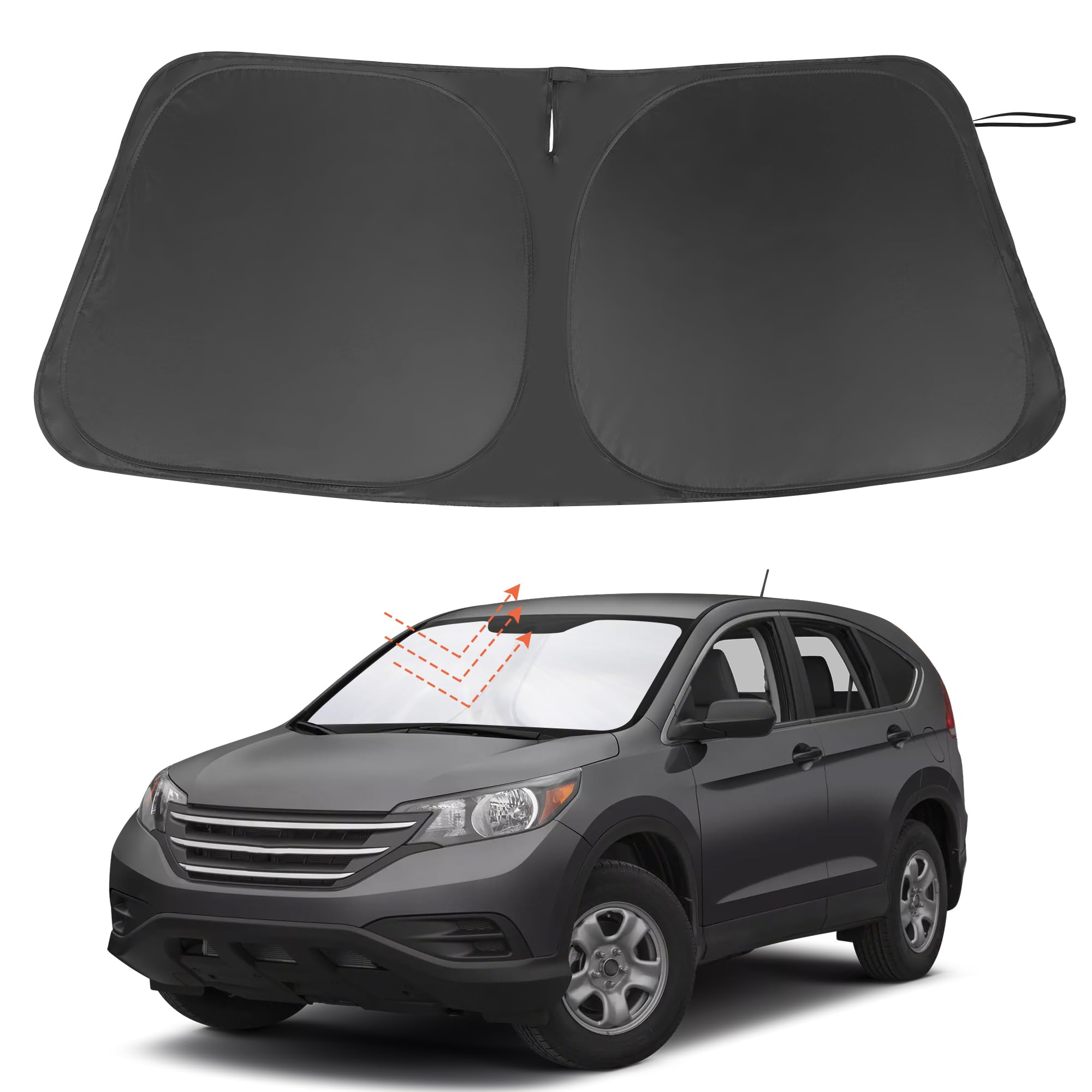 Windshield Sun Shade Custom Fit for 2012 2013 2014 2015 2016 Honda CR-V CRV Accessories Foldable Sunshade Sun Blocker Protect Car from Sun Rays & Heat Damage Keep Car Cooler