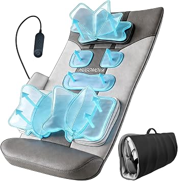Full Body Stretching Massage Mat with Airbags | Body Discomfort Soothing & 3D Lumbar Stretch | Warm Care for Neck, Back, Waist, Hip | 7 Massage Modes, Portable & Foldable for Home Office Travel