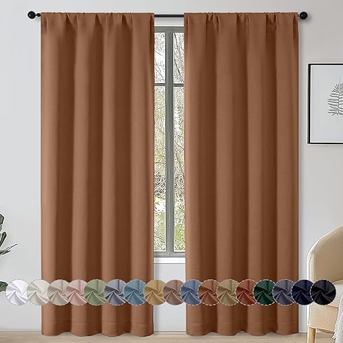 Miniatura 36 de OWENIE Sally Ever Green Cortinas Opacas para Dormitorio Sala de Estar 63 Pulgadas de Largo Juego de 2 Paneles, Aislamiento Térmico Ahorro de Energía