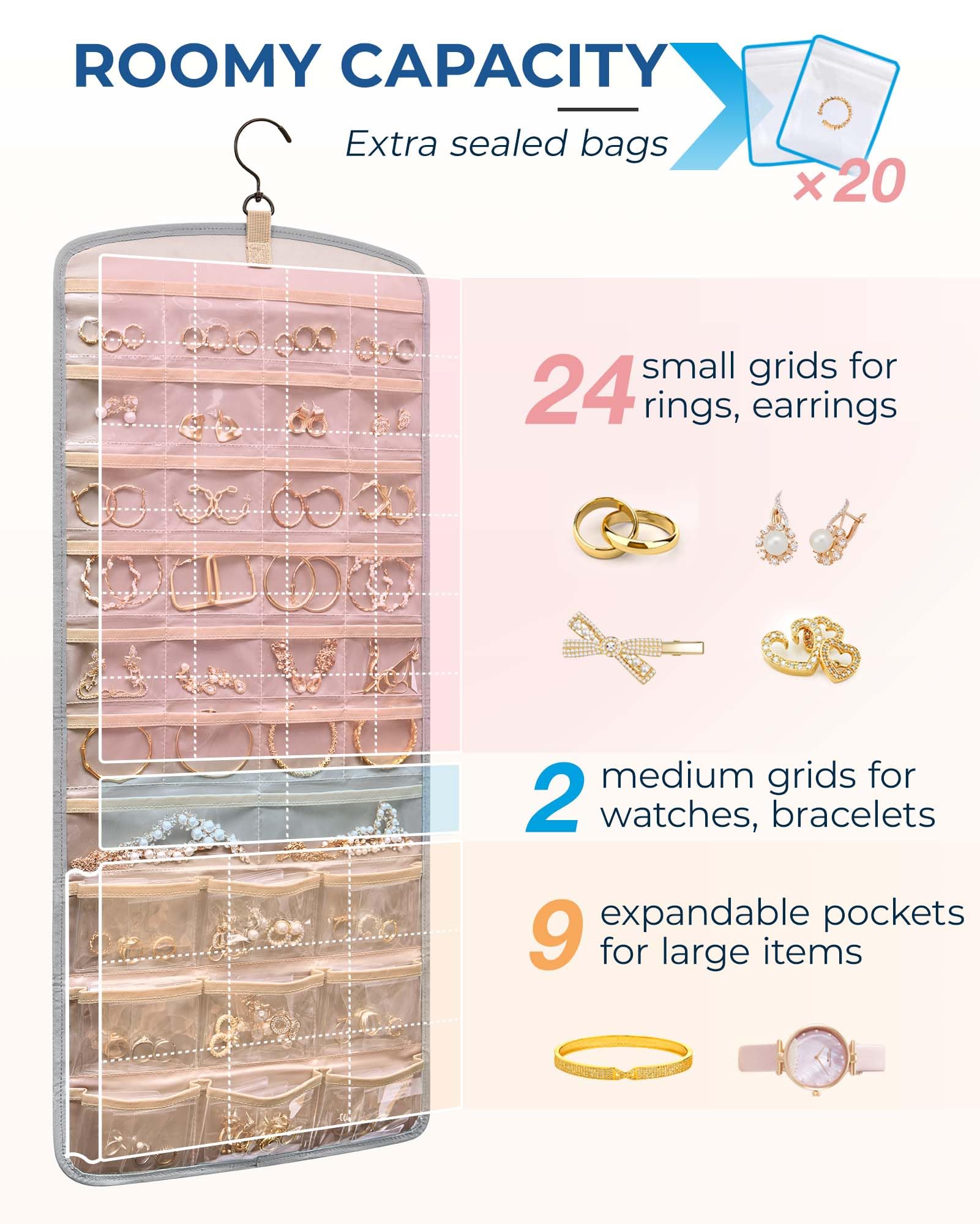 bagsmart Hanging Jewelry Organizer - Image 3