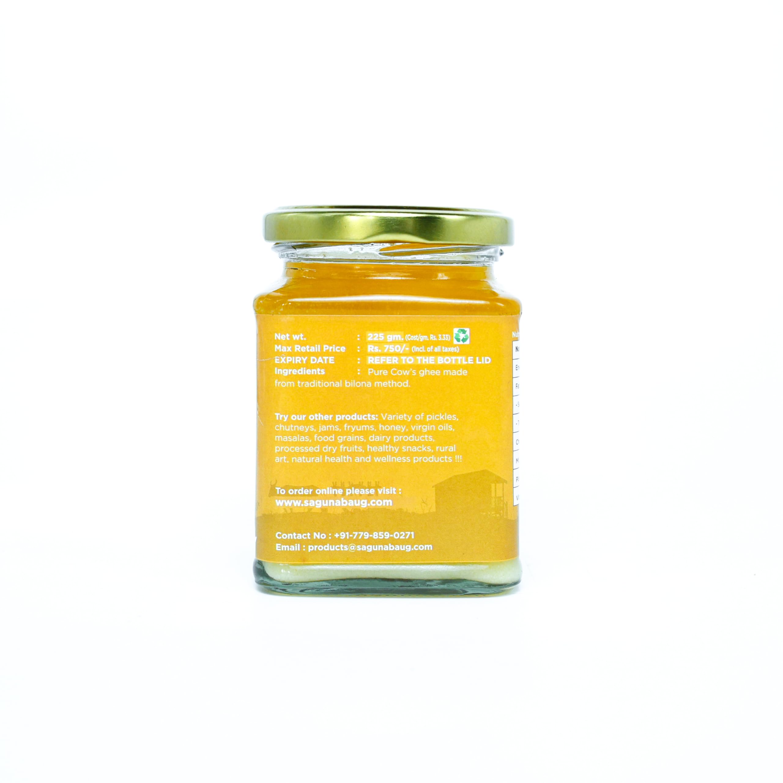 Saguna Baug Farm Fresh Pure Cow Ghee - 250gm by Vedic Bilona Method, Non GMO 2