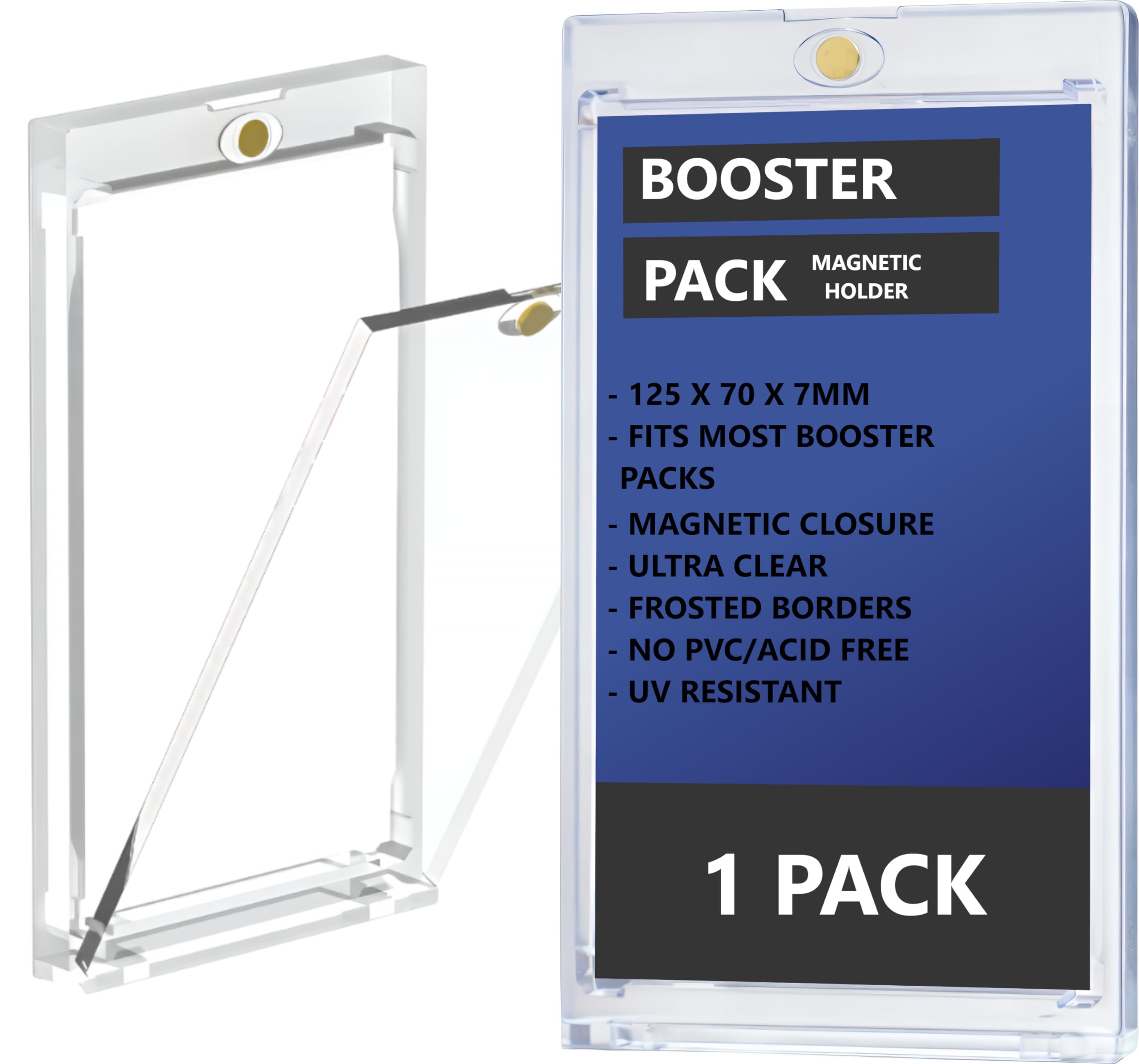 Vaulted Vortex 1-PACK Booster Pack Protector One Touch Card Holder- UV Magnetic Booster Bundle Case Booster Pack Case Display Holder