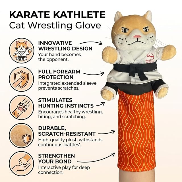 Foto 4 de 7 de VELAJA Guante de Lucha para Gatos, Juguete Interactivo Gato Karateka, Manga Protectora Larga Integrada