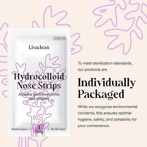 Miniatura 4 de LivaClean Tiras de poros nasales de 20 CT  Parche de espinillas de nariz y parches hidrocoloides para espinillas, aceite y poros obstruidos  Tiras