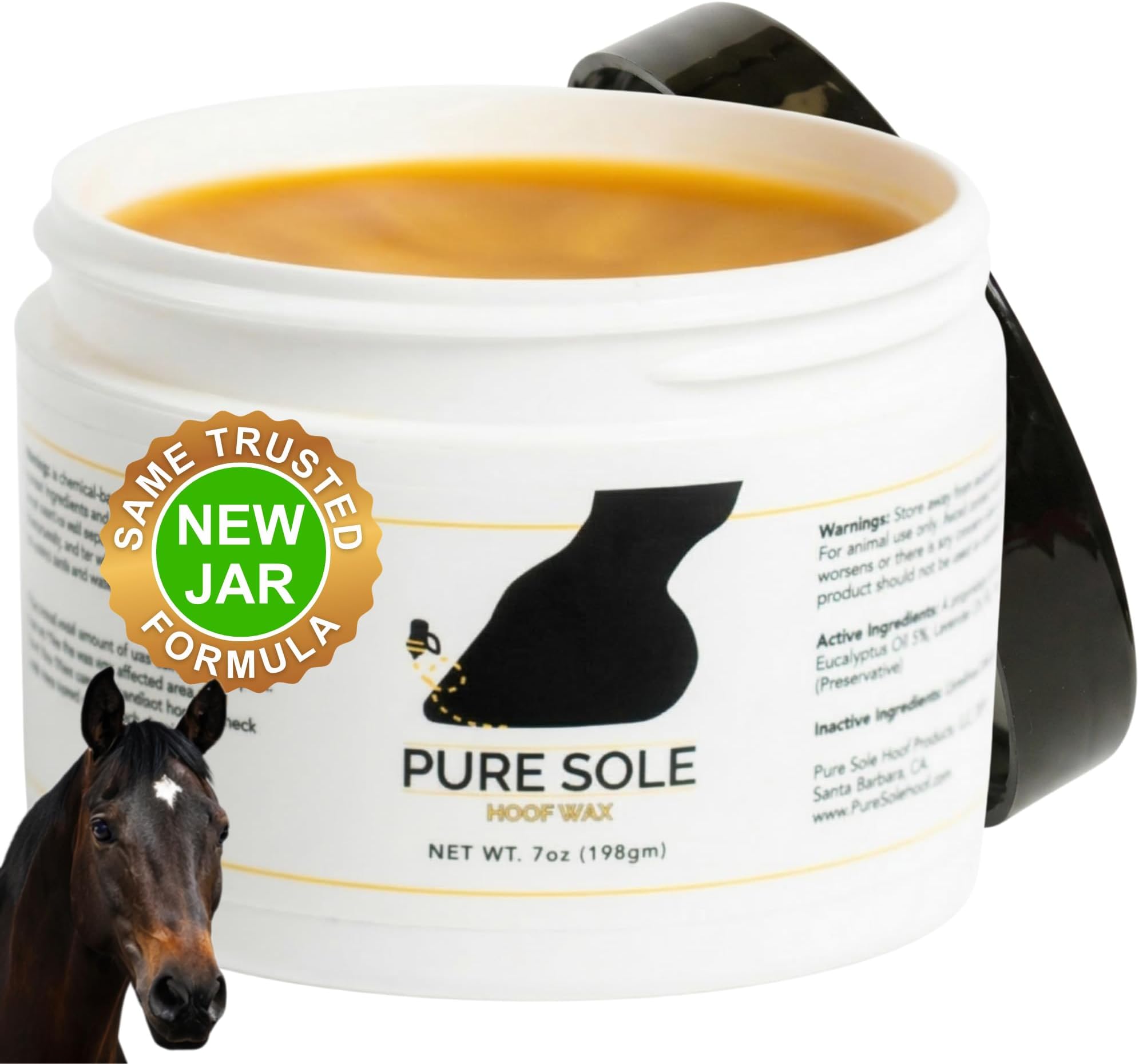 Pure Sole Hoof Wax | Hoof Crack Filler - Hoof Putty Wax that Helps Heal and Protect Your Horse's Hooves - Perfect for Horse Hoof Wall Separation, Cracks, Crevices and White Line, 7 oz.