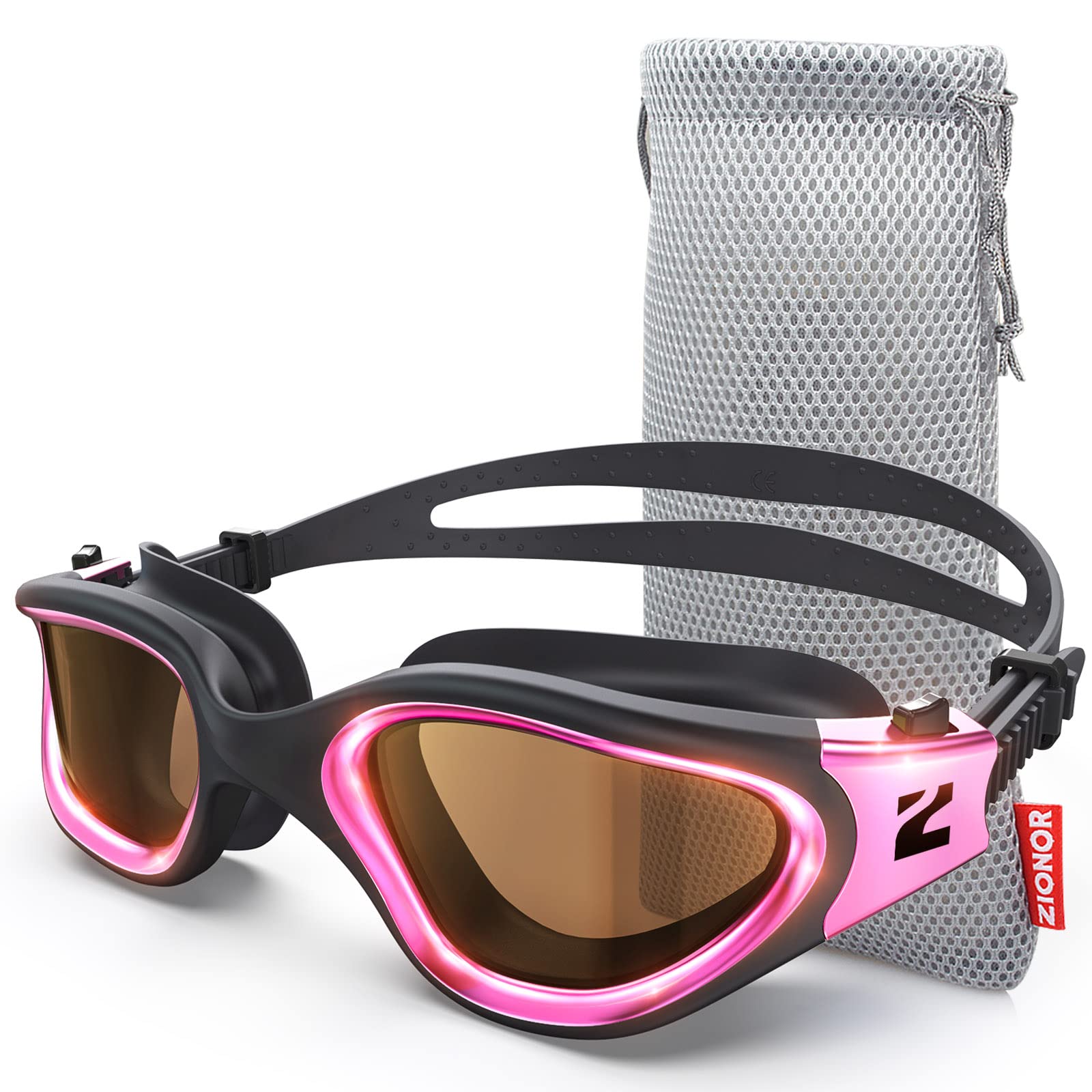 ZIONOR G1 NEW Polarisierte Schwimmbrille für Erwachsene Damen Herren – Beschlagfrei, 100% UV-Schutz, wasserdicht & verstellbares Nasenstück