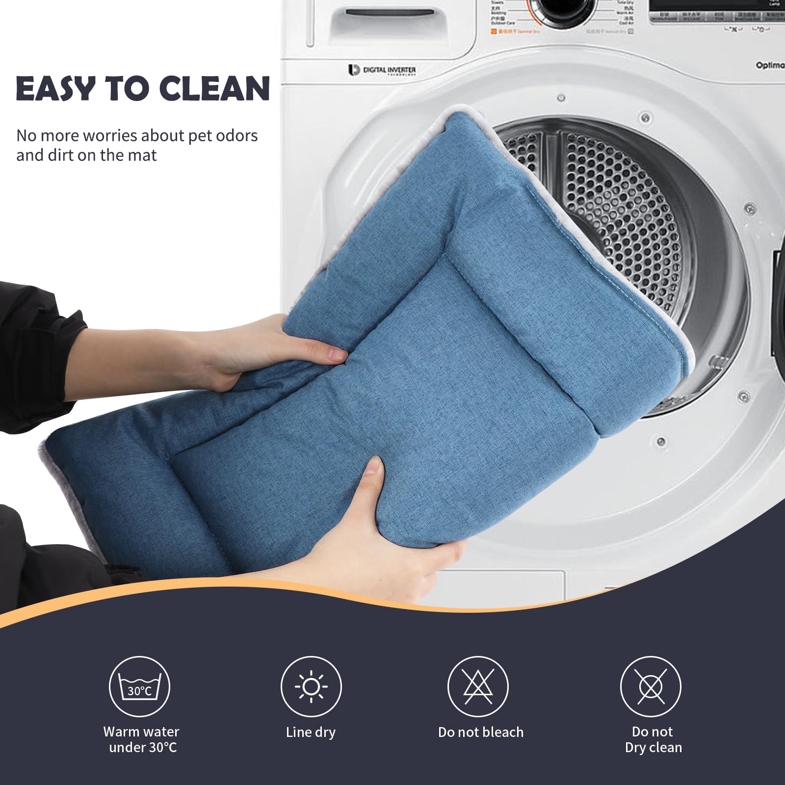 IEUUMLER Dog Bed Mat, Dual Purpose Washable Cushion, Soft Premium Plush Dog Crate Mat - Image 3