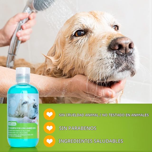 Foto 3 de 8 de Nobleza Champú para perros de pelo largo, efecto desenredante, champú para perros de pelo largo
