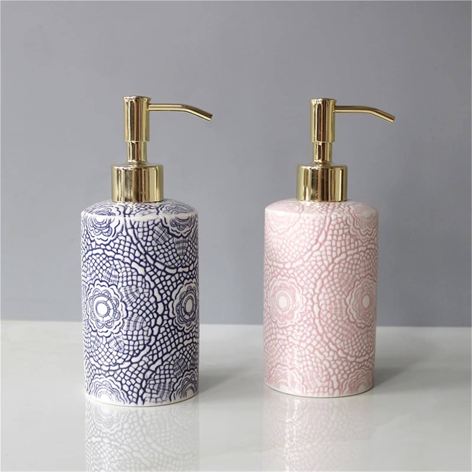 Dispenser per sapone in ceramica Bottiglia di lozione in ceramica Dispenser sapone da bagno Shampoo domestico Struccante stoccaggio Accessori(Color1)