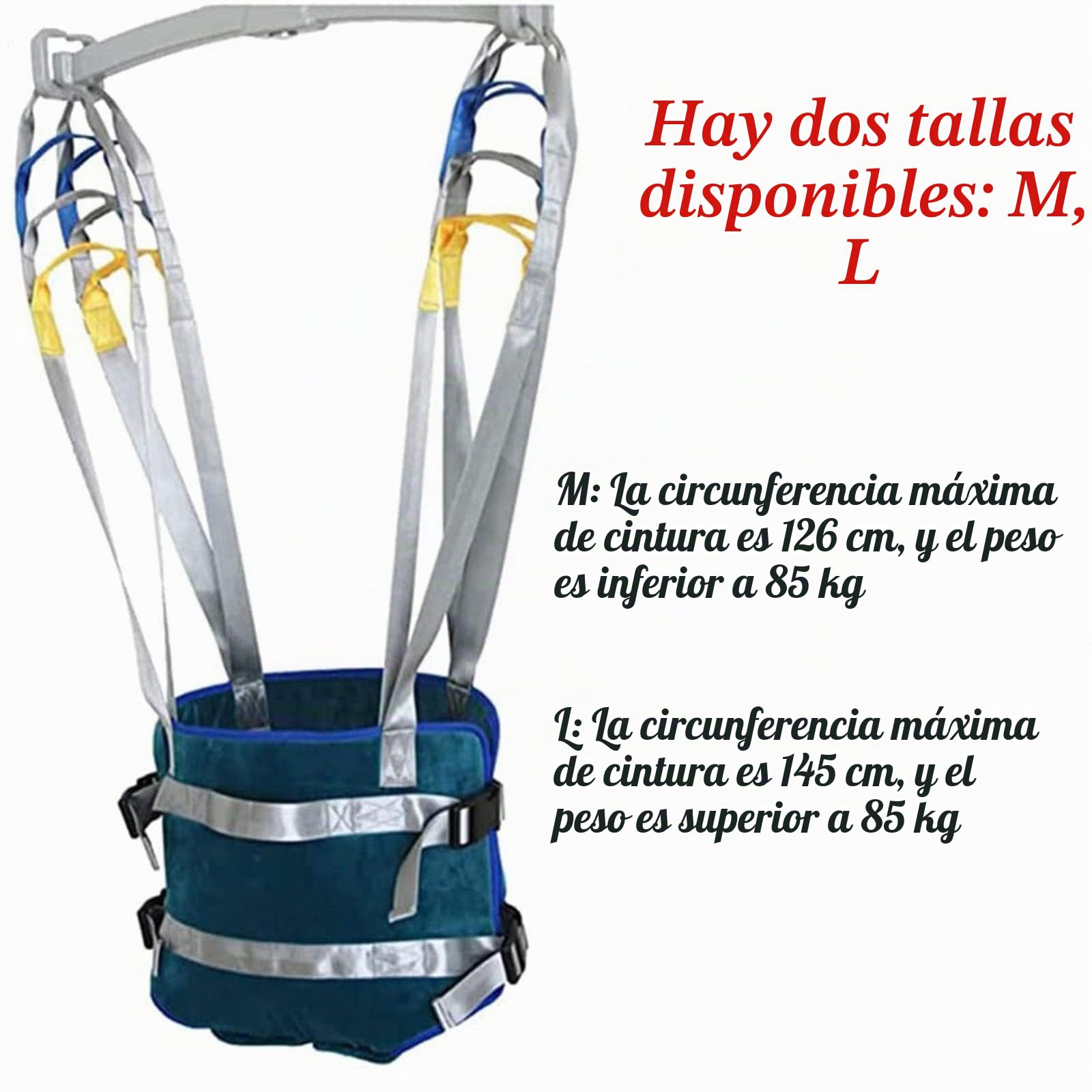Eslinga para caminar de pie, arnés para caminar asistido por el paciente Ayuda para la rehabilitación Dispositivo de entrenamiento de la marcha Diseño de cintura ajustable para discapacitados médico