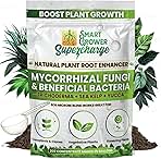 Mycorrhizal Fungi with Beneficial Bacteria, Trichoderma, Sea Kelp, Molasses, Yucca, Smart Grower Supercharge Plant Root Enhancer 2oz Super Concentrate Powder Makes 25 Gallons
