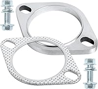 Vista 1 de Kit de conexión de brida de escape de PALOZO en acero inoxidable, 2 pernos de 3 pulgadas/76 mm de brida de escape y junta con pernos y tuercas