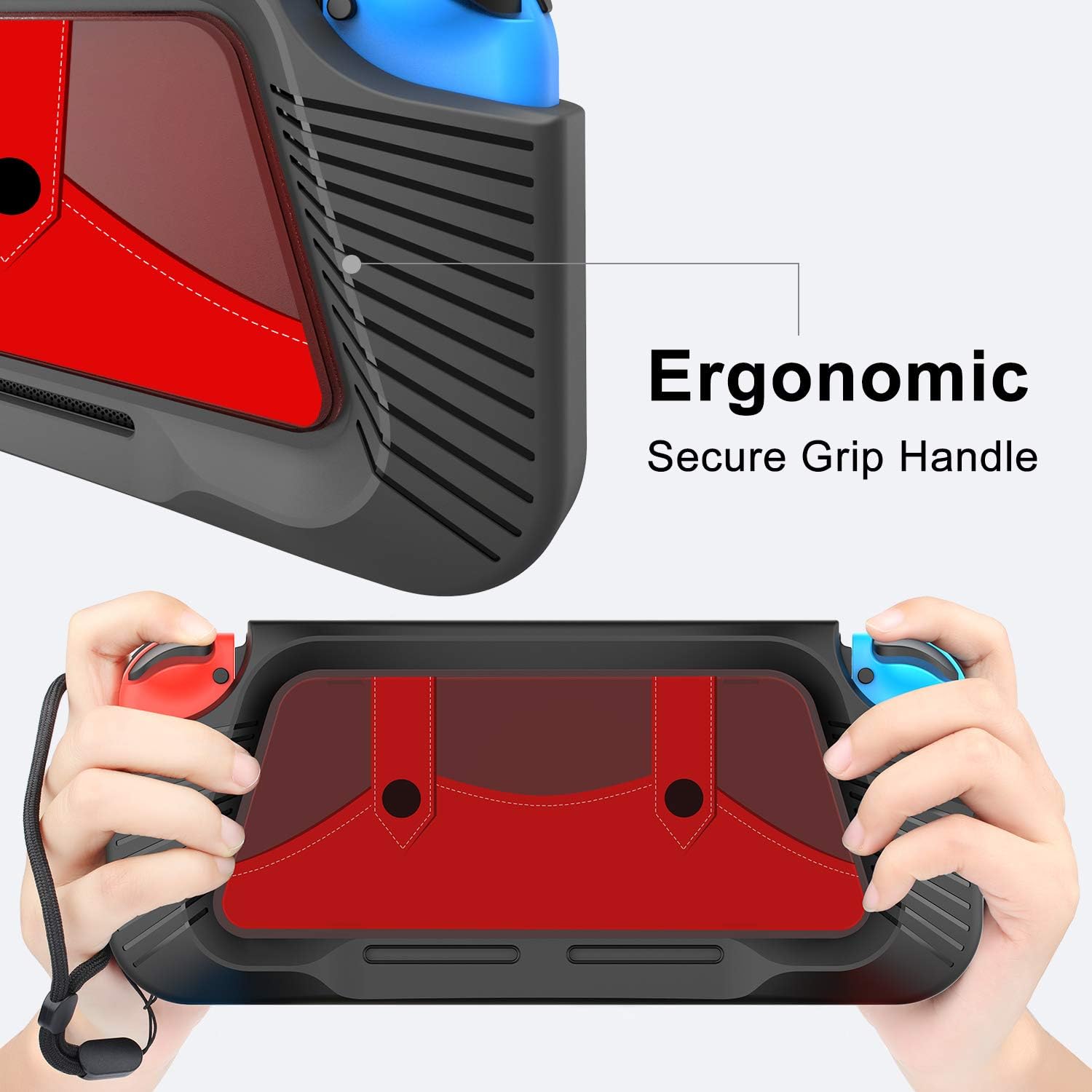 N-intendo Switch Case, TPU Heavy Duty Protective Cover Case for N-intendo Switch with 3 Removable PC Back Cover, Shock-Absorption and Anti-Scratch