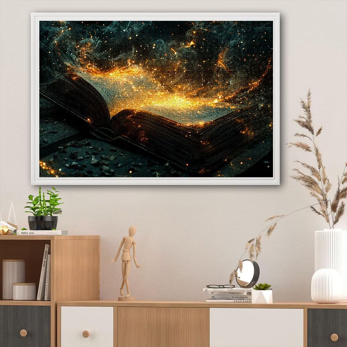 Puzzle Magiczna Książka, Puzzle 5000 Pieces Drewniane Marzenie Wymagania Dla Dorosłych, Rozmiar: 156 x 105 cm, Gra Edukacyjna DIY z pudełkiem na prezent dla dorosłych, Przerywacz głowy do dekoracji
