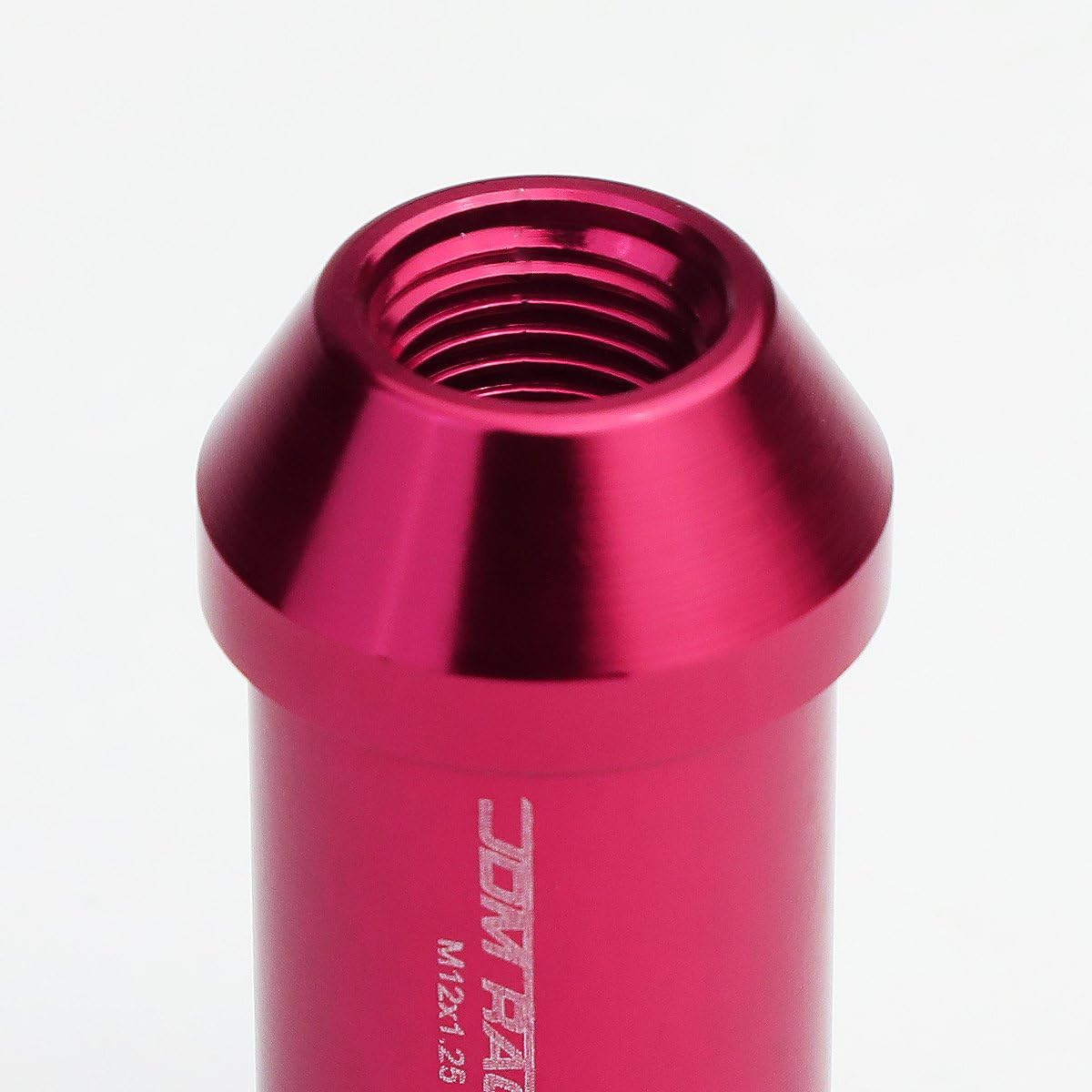 Auto Dynasty M12 x 1.25 Open Ended Style Aluminum Alloy Wheel Lug Nuts + 1 X Deep Drive Extension, Pink, 20-Piece