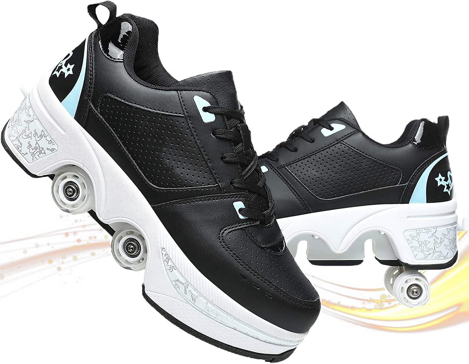 Fashiums DoubleRow Deform Wheel Deformation Automatic Walking Shoes