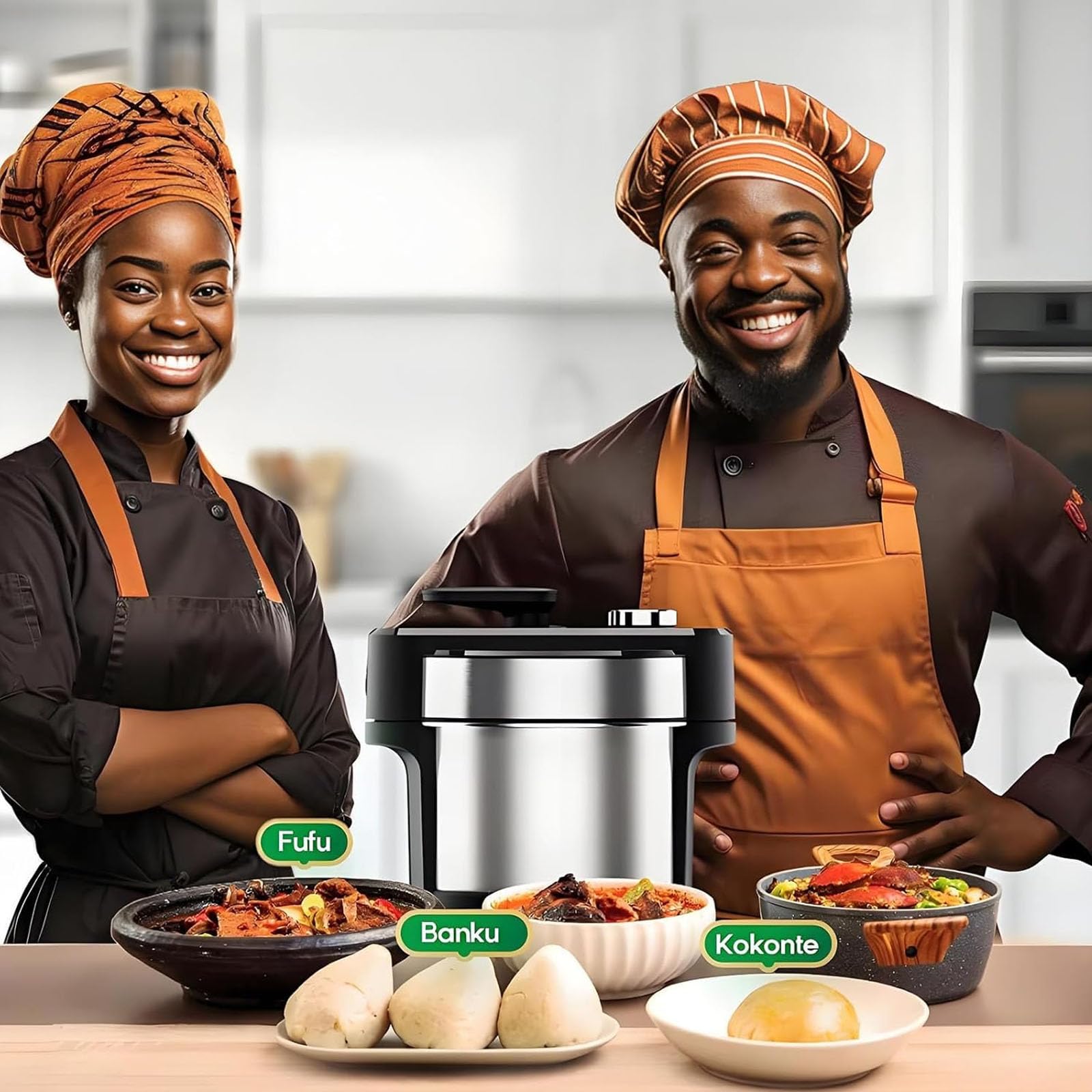 Fabricante de comida automática de 6L para tragar Fufu, máquina eléctrica para triturar ñame, para Fufu, Amala, Banku, comida africana, sémola, puré de patatas, sirve para 5 a 6 personas