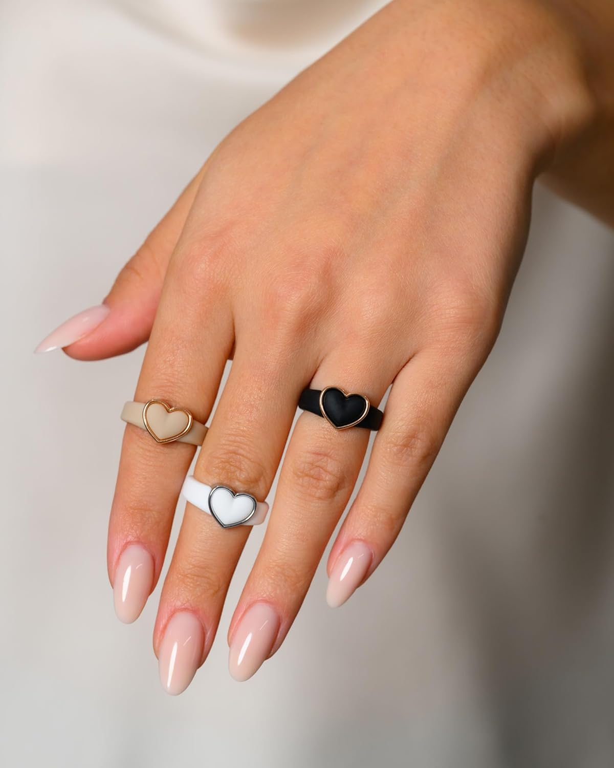 Rinfit Women’s Heart Ring – Silicone Wedding Band with Metal Heart, Cubic Zirconia or Plain Metal Frame - Patent Pending Design - Image 9