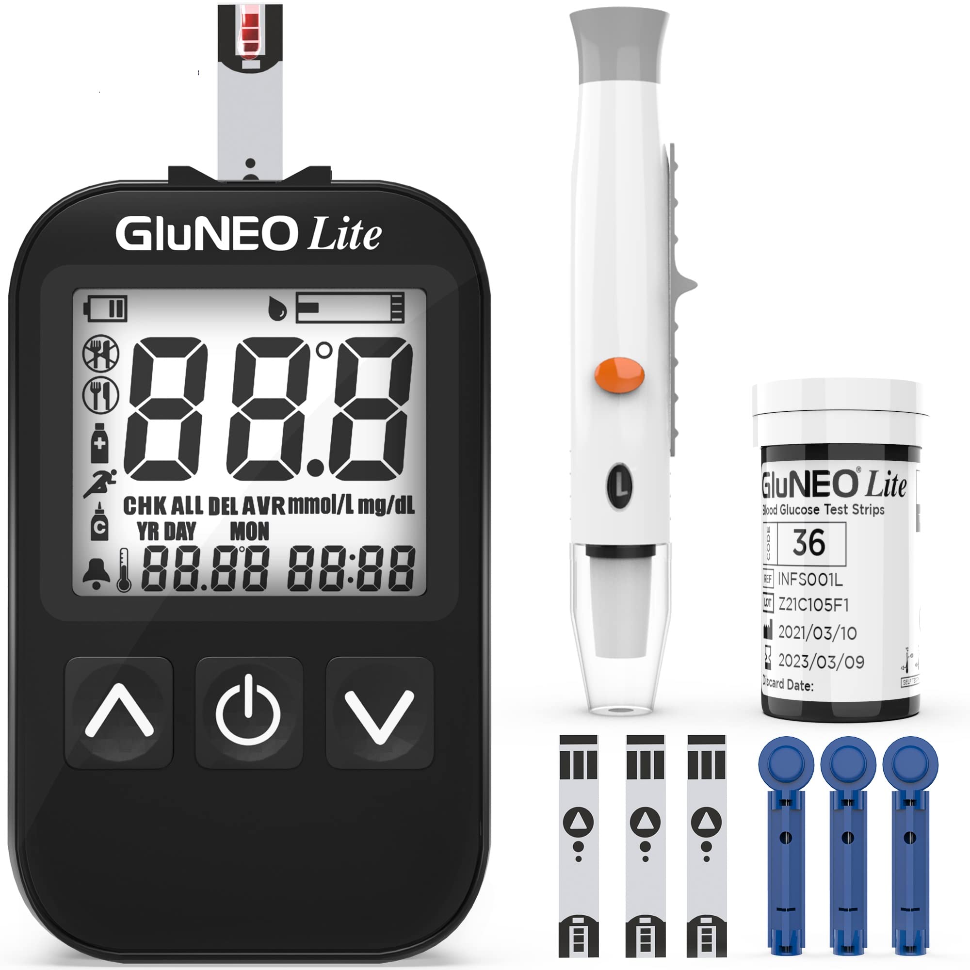 K-Life Gluneo lite Fully Automatic Blood Glucose Sugar Testing Machine with 100 Strips (black) (B0C2V24X87) Amazon Price History, Amazon Price Tracker
