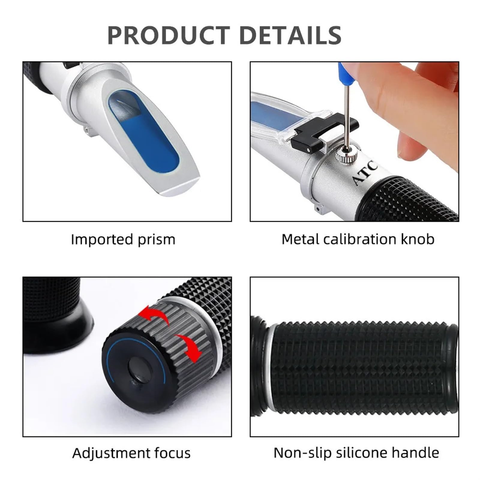 Refractometer, Refractometer 0-32% Brix Beer Brewing Wort SG 1.000-1.120 Proportion Meter Liquor Alcohol Concentration Fruit Wine Suger,for Honey,ph Refractometer
