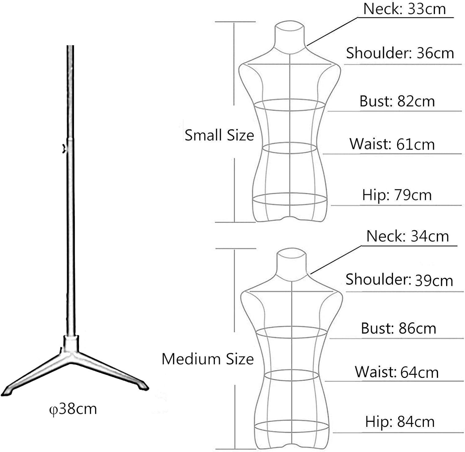 Adjustable Female Dress Form with Head & Wooden Arm - Tripod Stand for Clothing & Hat Display, Perfect for Tailoring, Fashion Shows - Available in 3 Elegant Colors