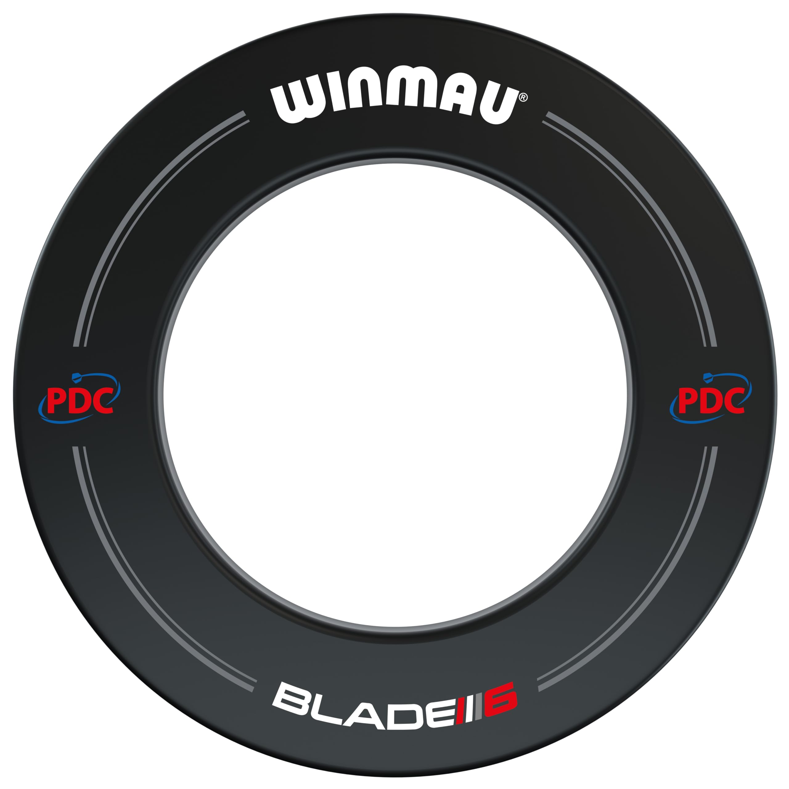 WINMAU Blade 6 Turnierdartscheibe Dartboard Surround Set inklusive Dartscheibe mit Winmau PDC Surround und Oche Linie Abstandslinie