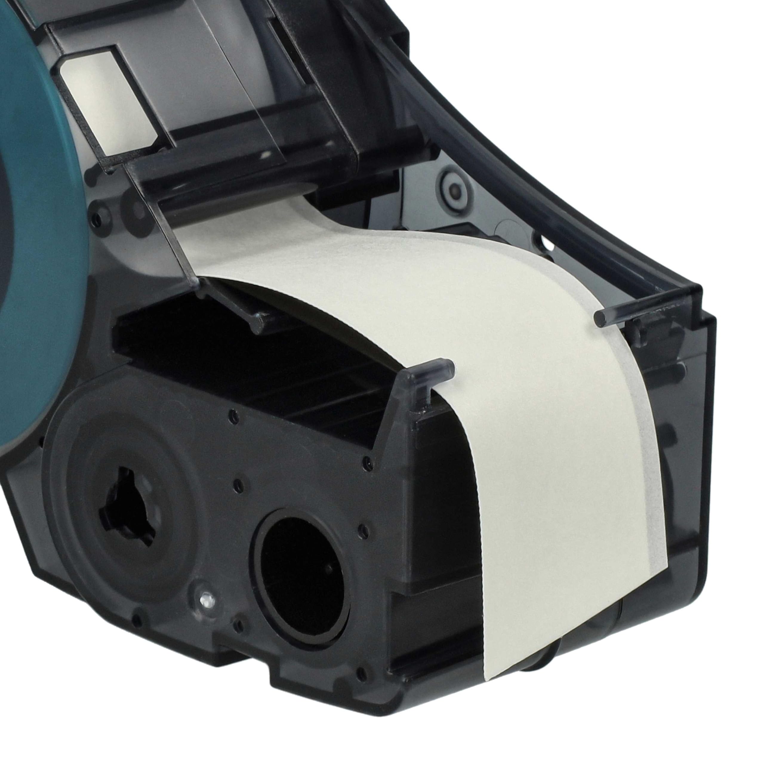 vhbw 5x Schriftband-Kassette Ersatz für Brady BM21-750-499 für Etiketten-Drucker 6,4m x 19,05mm Schwarz auf Weiß, Nylon