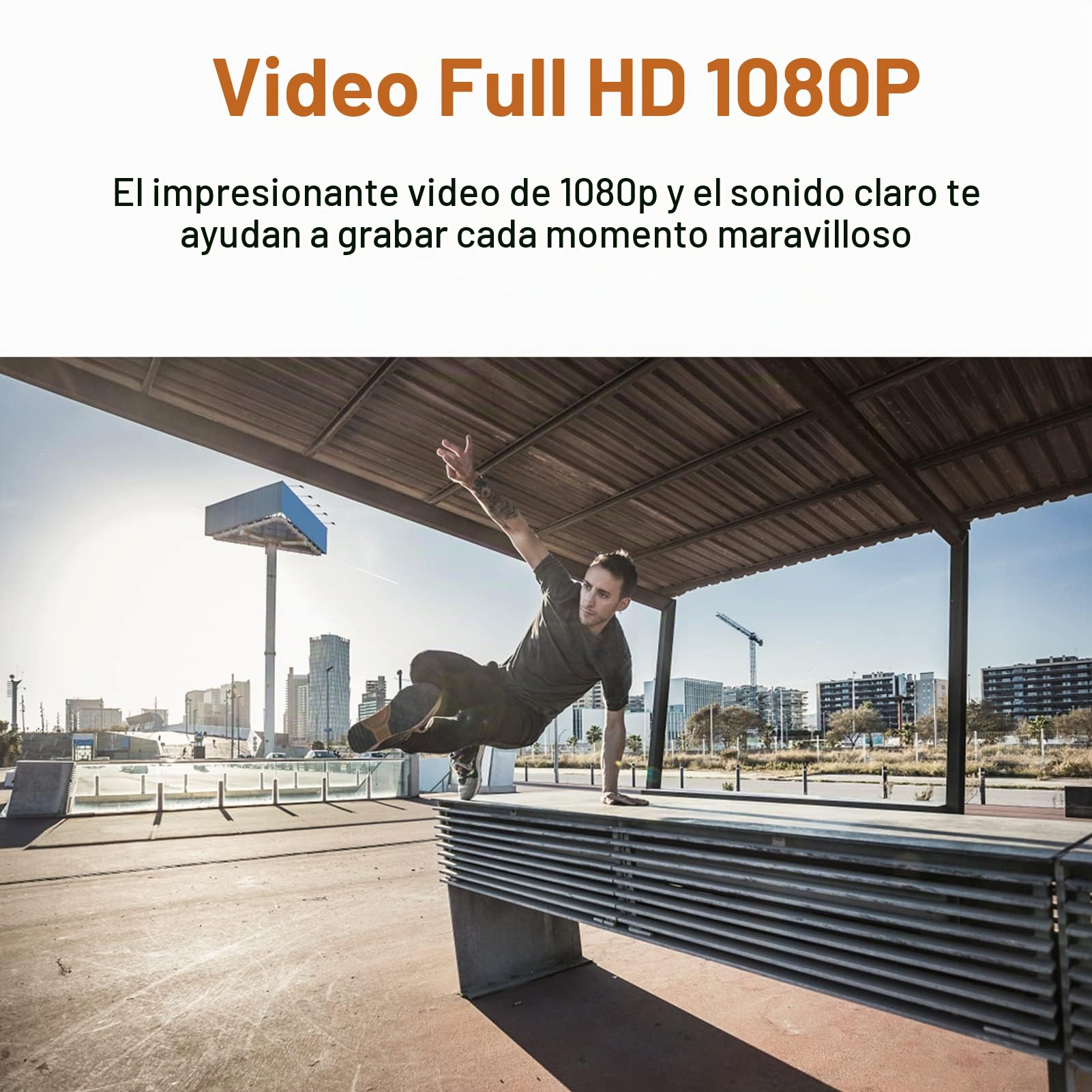 Zunate Cámara de Gafas de Sol, Cámara de Gafas Portátiles de 1080P con Auriculares, Grabadora de Video de 5MP para Conducir, Montar, Deportes Al Aire Libre, Compatible con la Función OTG