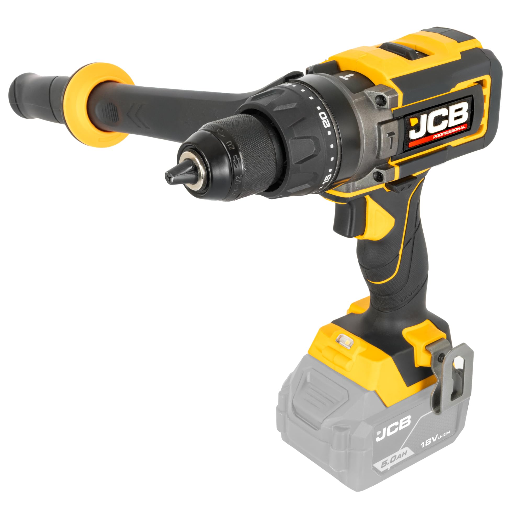 JCB Pro 18V Brushless Combi Drill 160Nm, Anti-Kickback, Variable Speed, 13mm Metal Chuck, 25+3 Torque Settings, Heavy Duty Cordless (Bare Tool)
