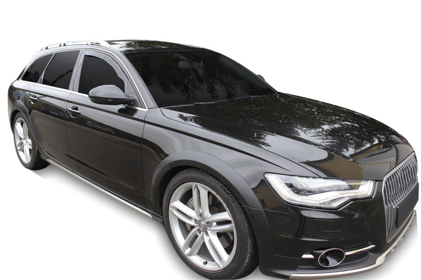 J&J AUTOMOTIVE Windabweiser passend für Audi A6 C7 2011-2018 4tlg, Heko Regenabweiser Vorne Hinten Getönt Dunkel Passform