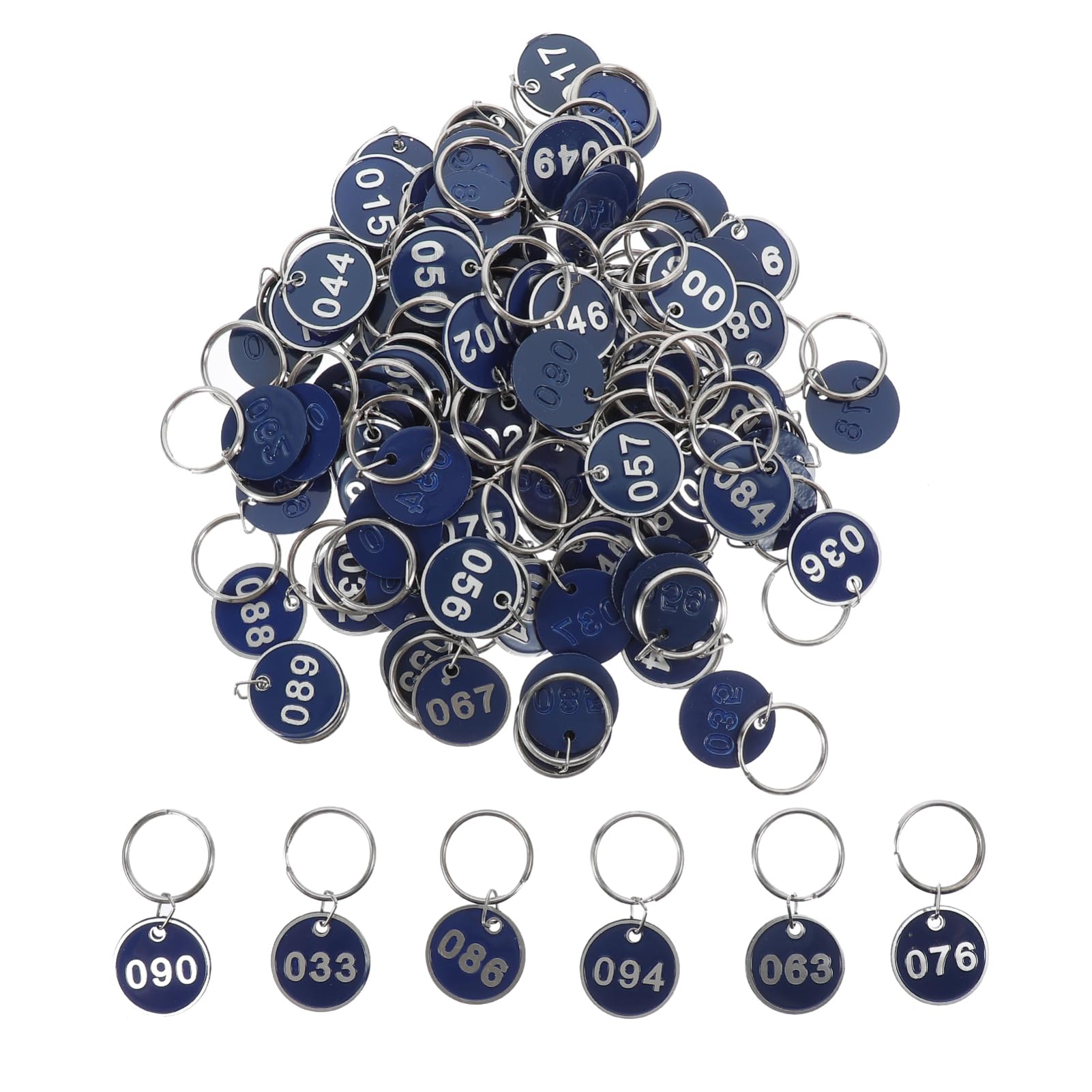 Hemobllo Targhette Numerate 100 Pezzi Pratiche e Comode in Lega di Alluminio Blu per Chiavi e Carte per Hotel e Armadietti