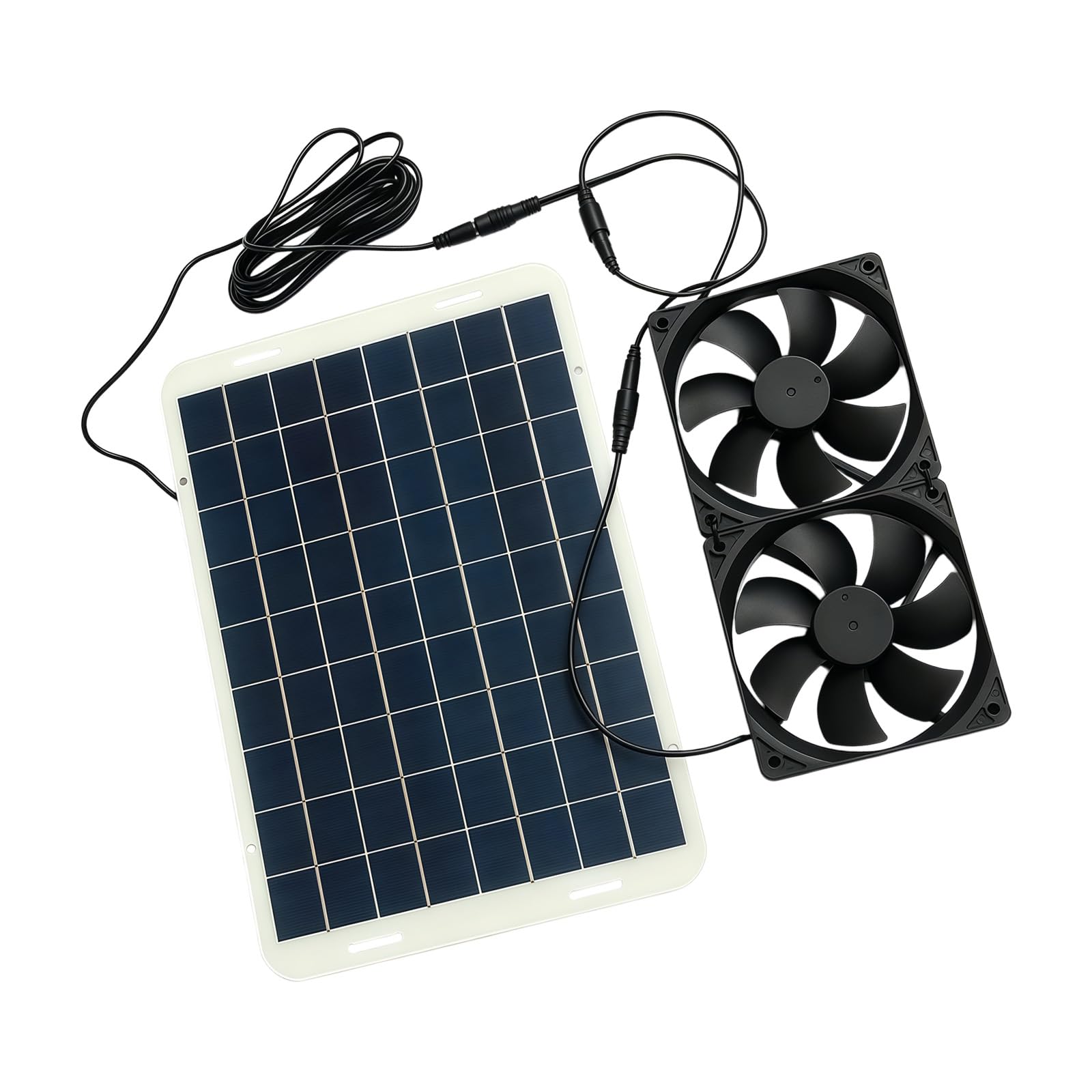 15W Solar Charging Panel with Double Fan for Quiet and Powerful Cooling Outdoor Solar Fan