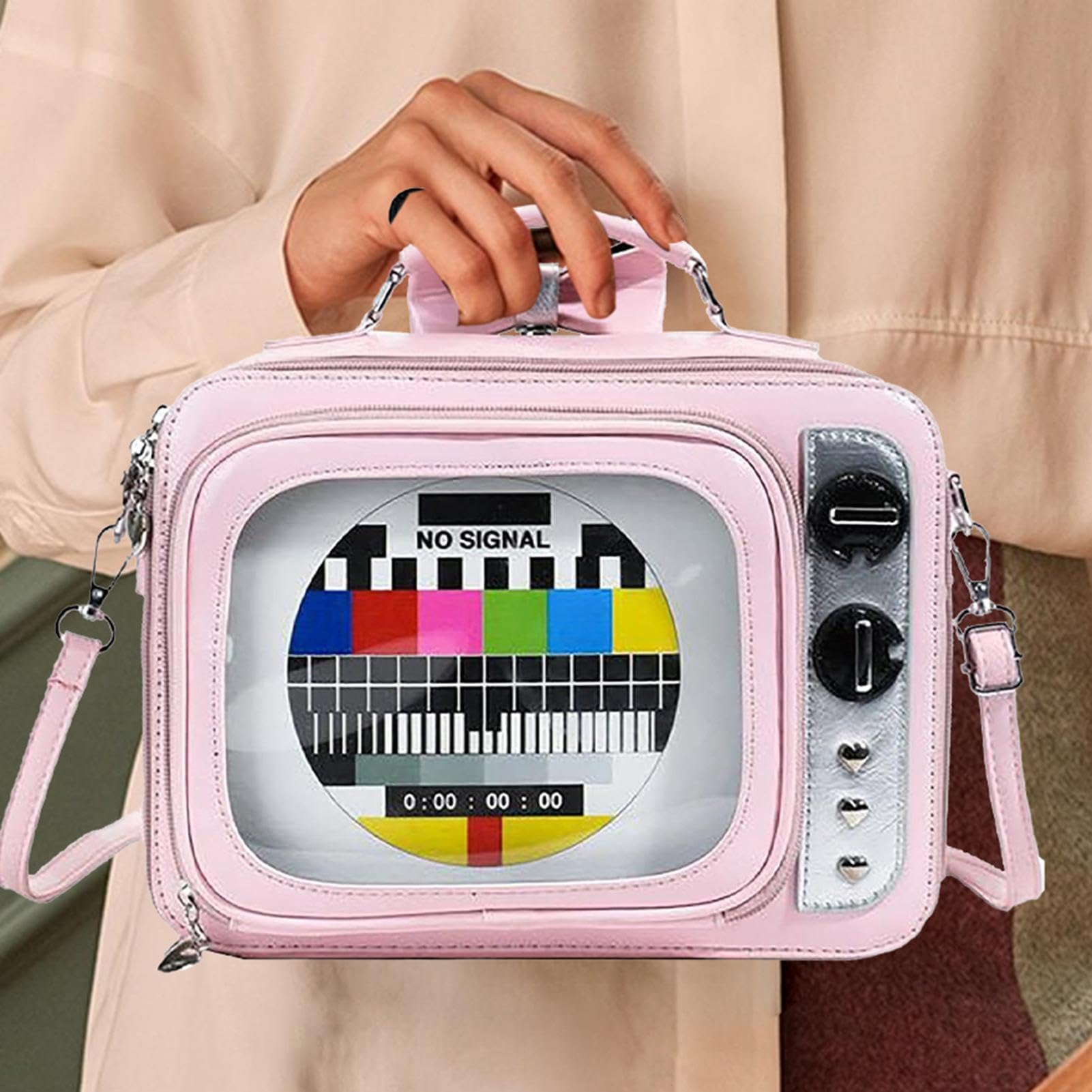 Generico Borsa a tracolla Borsa Satchel Elegante Portatile | Borsa a tracolla a forma di televisione per ragazze, ideale per uso quotidiano, casa, scuola, viaggi, pendolarismo, attività