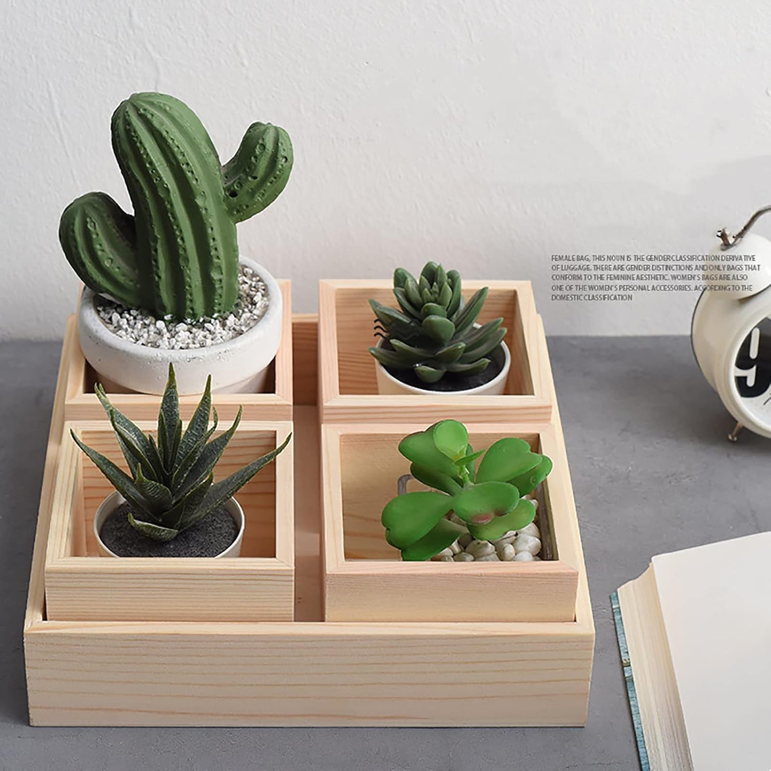 Frcctre 12 Pack Unfinished Small Wooden Box, 4" x 4" Square Wooden Box Craft Storage Organizer Boxes for Art Collectibles, Home Decor, Desktop Drawer Decor, Succulent Plant Pot