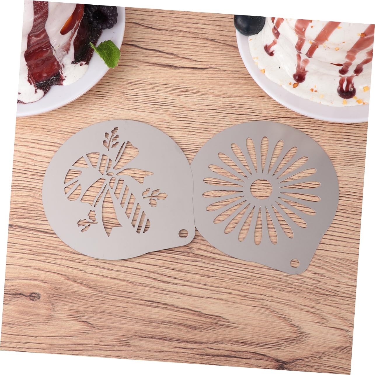 LIFKOME 3sets Stencil Acciaio Inossidabile Per Latte Art Template Per Cappuccino e Decorazioni Di Caffè Facili Da Pulire e Utilizzare Designs Variati Per Creazioni Professionali