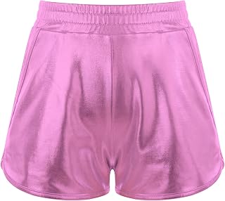 Aiihoo Girls Sparkle Yoga Dance Tumbling Athletic Gymnastics Shorts Ballet Dance Sports Shorts Bottom Hot Pants Activewear